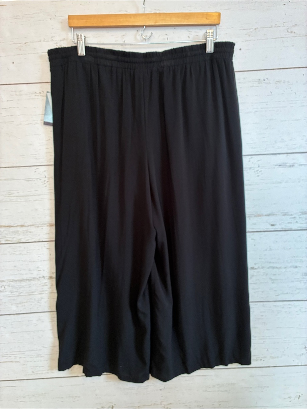 Apt. 9 Black Rayon Wide-Leg Drawstring Waist Palazzo Pants, size L, NWT - Picture 7 of 15